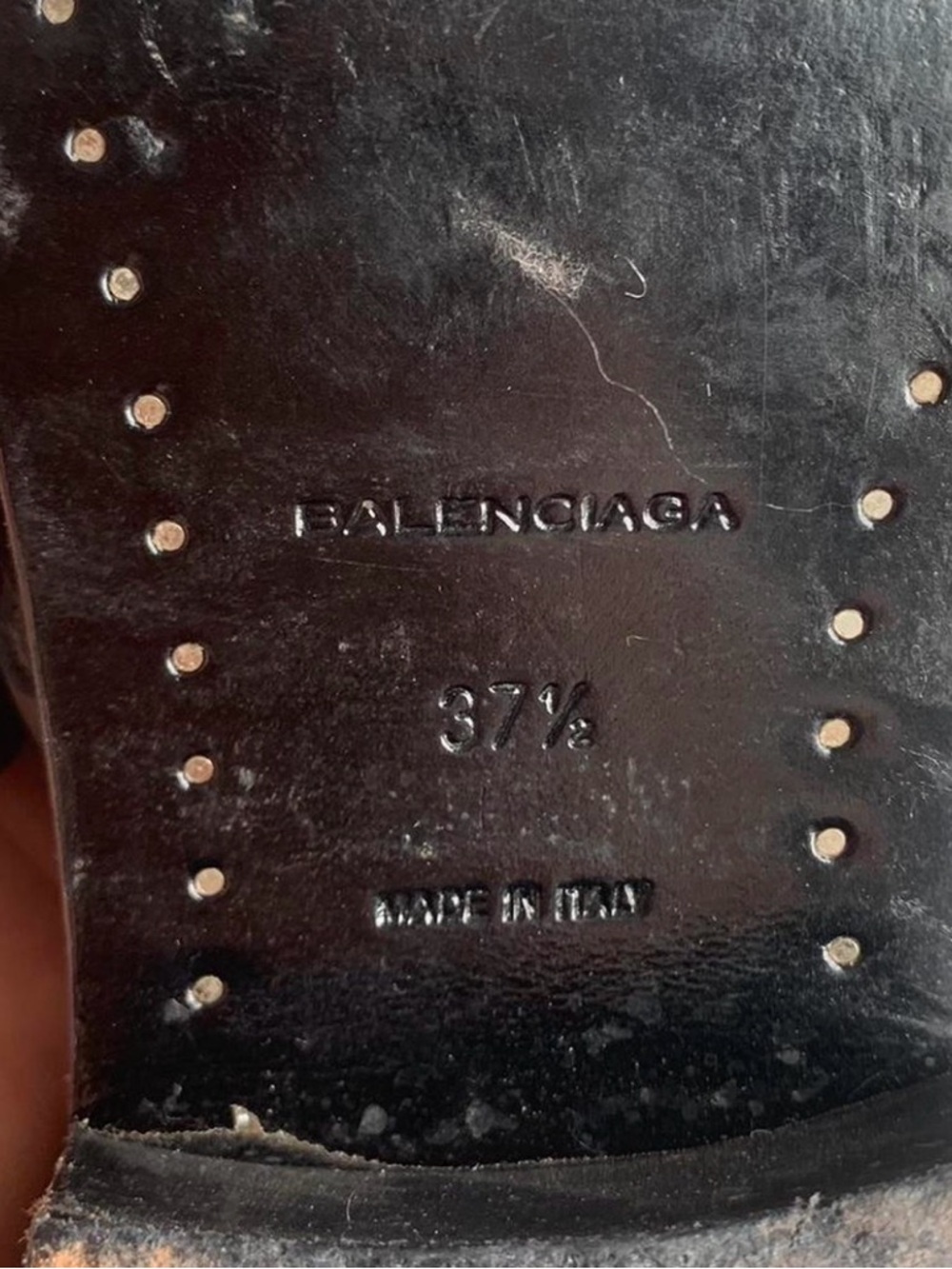 Balenciaga Black Leather Ankle Boots with Stud Detailing - Picture 10 of 10